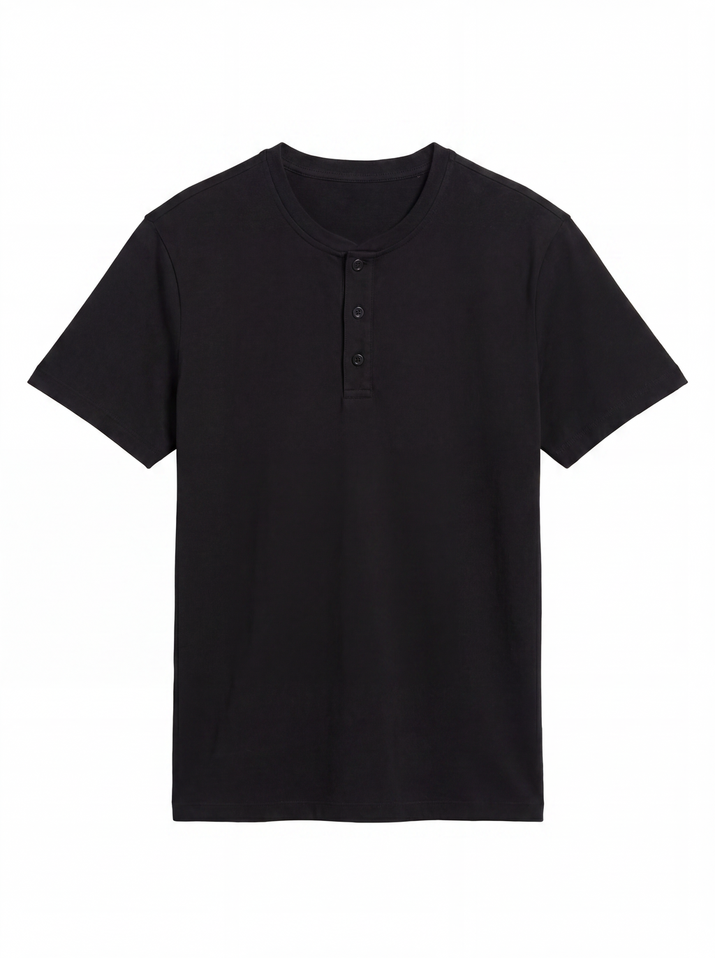 BLACK HENLEY SHIRT