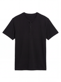 BLACK HENLEY SHIRT