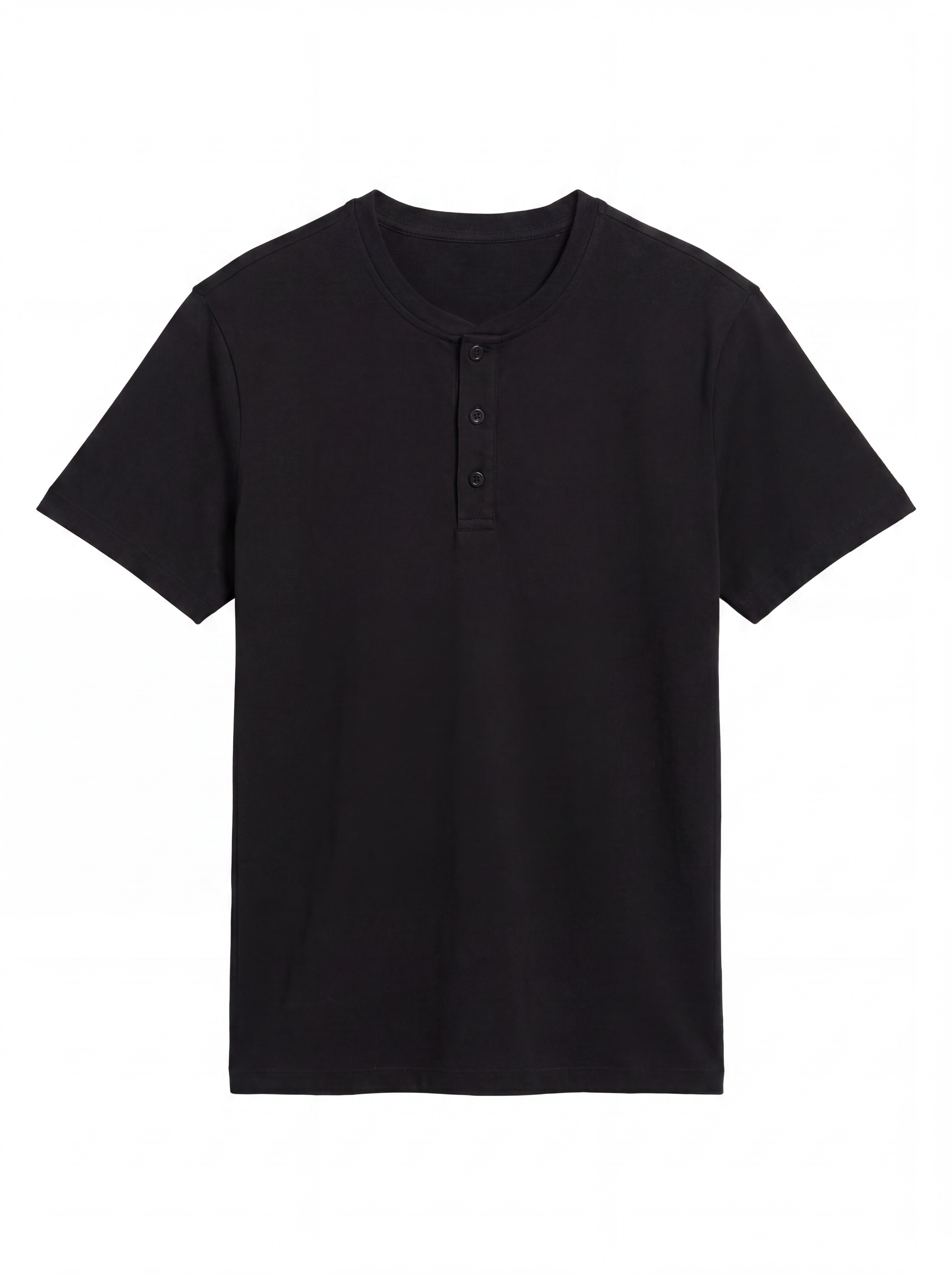 BLACK HENLEY SHIRT