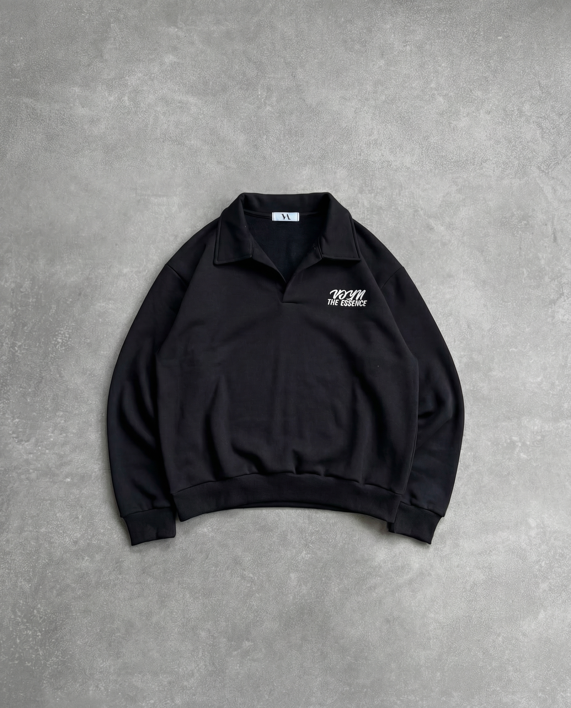 POLO SWEATSHIRT - BLACK