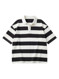 BLACK STRIPED POLO SHIRT