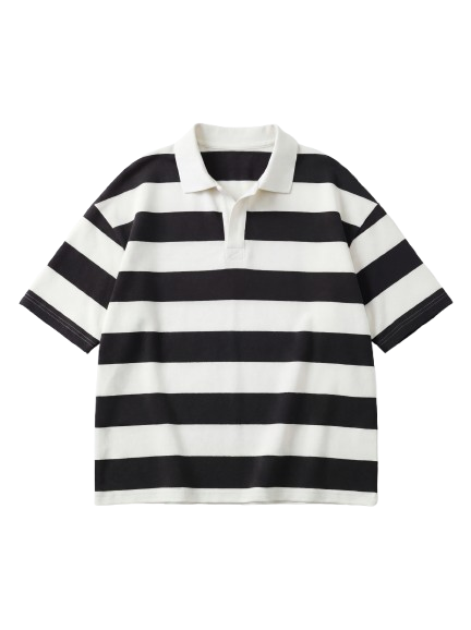 BLACK STRIPED POLO SHIRT